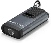 Ledlenser K6R Keyring Lamp, USB Rechargeable, 400 Lumens, Brushed Aluminium Casing, Carabiner Attached, Convenient, Elegant, Grey