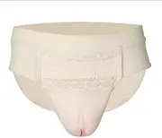 [Tex-Eorey] Men Hide Gaff Panties Crossdresser Camel Toe Silicone Fake Vagina Cosplay Insertable Slip