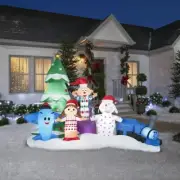 9.5ft Gemmy Airblown Rudolph The Red Nose Reindeer Island of Misfit Toys Scene