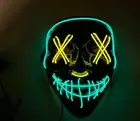 LED Halloween Mask Purge EL Wire 2 COLOR Glow Light up Mask Yellow Blue
