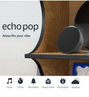 Alexa Echo Pop Fits Anywhere Bathroom Kitchen Living Room Charcoal New