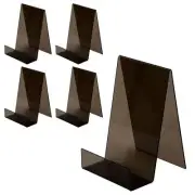 Acrylic Book Stand with Ledge Clear Black Display Easels Plate - 5 Pack Large...