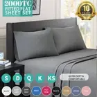 2000TC Hotel Collection Bed Sheet Set Fitted Flat Pillowcases Double Queen King