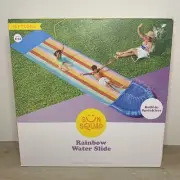 New Sun Squad 18 Ft Rainbow Water Slide With Built In Sprinklers