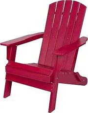 Shine Company Seaside Outdoor Weatherproof Folding Adirondack Chair, Chili Pepper