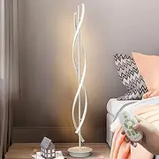 [AooLiWang] 112CM Height; 40W 6000LM DNA Spiral LED Floor Lights;Art Interior Decoration Home Nordic Floor Lamp Standing Lamp for Living Room Lighting ; 3Color Remote Control Dimming (White)