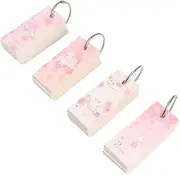 HONMEET 4pcs Pocket Notepad Binder Ring Paper Memo Pad for School Office DIY Study Cards