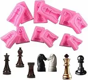 MoldFun 3D Chess Piece Silicone Mold for Chocolate, Candy, Fondant, Cake Decorating, Soap, Candle, Wax Crayon Melt, Plaster, Resin (Set of 12, King, Rook, Queen, Pawn, Knight, Bishop Included)