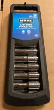 HART Impact Socket Set 11 Piece 1/2-inch Drive MM Chrome Vanadium HHMTS206