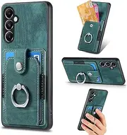 Compatible with Samsung Galaxy A54 5G Magnetic Bracket Case,Compatible with Samsung Galaxy A54 5G SM-A546 (PC+TPU+PU) 3 in 1 Card Slots Kickstand Phone Cover Blue