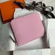 [二手] Hermès 絲巾短夾 超美X9粉紫色+招財幸運小花內裡