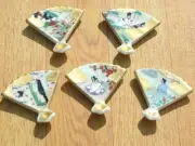 Kyoto ware Kiyomizu ware Tale of Genji chopstick rest set Yoshiyama