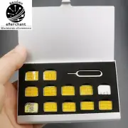 12-Slot Nano SIM & Memory Card Storage Box with Pin, Aluminum Protector Case