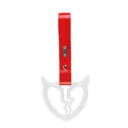 Car Accs JDM Devil Broken Heart TSURIKAWA White Ring Red PVC Handle Strap X1