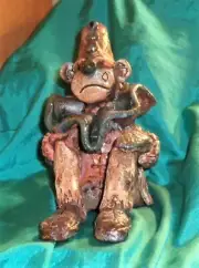 Unique, one of a kind, Hand made collectible, Clay Figurine of a Sad Clown