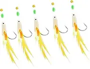 Eigell 5 Fishing Rigs with Glow Beads and Hooks for Freshwater and Saltwater