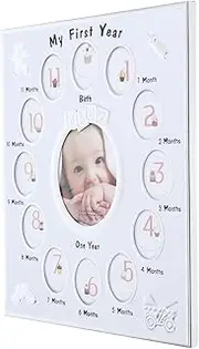 SECFOU 12 Months Baby Photo Frame Newborn Growth Record Photo Frame Safe Material Unique Display Rack