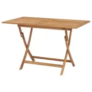 Wooden Garden Dining Table With Parasol Hole Foldable Outdoor Patio 120x70x75cm