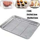 Draining Oil Oven BBQ Plate Barbecue Sheet Baking Tray Pan Cooling Grid Rack