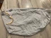 Blue Ticking Stripe Shelf basket liner LAND OF NOD 10x17 Crate & Barrel New