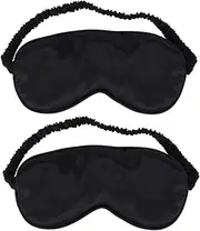Healvian 2 Pcs Double-sided Satin Eye Mask Linage Blindfold Heat Mask Smug Masks Silk Eye Mask for Sleeping Gummies Sleep for Eyelash Extensions Cover Faux Silk Stretch Color Black