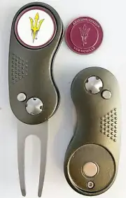 NCAA Switchblade GOLF DIVOT REPAIR TOOL Gray + Ballmark ARIZONA STATE Sun Devils