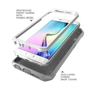 [現貨1個] SUPCASE 軍規防摔手機殼 白/灰 適 Samsung Galaxy S6 Edge 2015 保護殼 Unicorn Beetle Pro 系列_ZZ1 dd