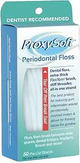 Orthodontic Flossers for Braces with Built-in Dental Floss Threader and Thick Yarn Proxy Brush for Daily Dental Care of Periodontal Disease and Gum Health, Periodontal Floss by ProxySoft (1 Pack)