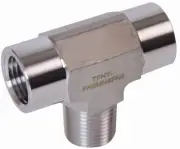 Threaded NPT Tee | FNPT 1/2 inch x MNPT 1/2 in. x FNPT 1/2 in. - SS316 2 Pack)