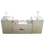 Benchmark Condiment Station Dispenser with Ice Packs 2 Pumps & 3 Wells