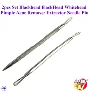 2pcs Blackhead Remover Comedone Acne Pimple Pore Blemish Extractor Needle Tool