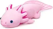 Axolotl Weighted Plush, 31 Inch Cute Pink Large Axolotl Weighted Stuffed Animals, Soft Axolotl Throw Pillow Stress Relief Plush Toy for Kids Birthday Gifts