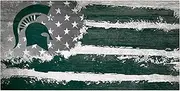 NCAA Michigan State Spartans Unisex Michigan State Flag Sign, Team Color, 6 x 12