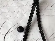 Antique Black Silk Braid Gimp Trim Edging 1/4" width