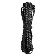 Flat Braided Leather Cord 5mm 5m Black Craft Strip for Jewelry 16.4ft