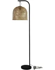 [Oriel Lighting] Jess Floor Lamp With Black Base And Batur Shade