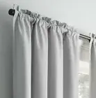 Eclipse Samara Blackout Rod Pocket Single Curtain Panel, Light Grey 42 x 84 L