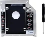 RGBS Hard Drive Caddy Tray 2nd HDD SSD Kit Compatible with 2.5" 9.5mm SATA HDD SSD 2nd HDD Adapter for Apple MacBook Pro Unibody 13 15 17 SuperDrive DVD Drive