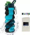 Collapsible Water Bottles - Water Cup 16Oz BPA Free Silicone Foldable Water Bott
