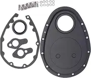 1 Set Black Polished Aluminum Timing Chain Cover Kit With Gaskets And Bolts Fits for Small Block Chevy SBC 283 305 327 350 383 400