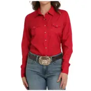 MSW9206003 Cinch Women's Pink Floral Print Long Sleeve Snap Front Western Shirt