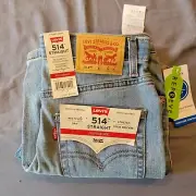 Levi Strauss 514 Straight Fit Stretch Jeans Medium Wash Husky 8H Size 28x25 New