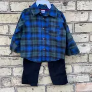 Carter's Baby Toddler Boy Flannel Plaid Checker Shirt Corduroy Pants 2pc set NWT