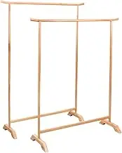 vidaXL 2x Solid Oak Wood Clothes Racks Bedroom Cloakroom Wardrobe Garment Organiser Storage Holder Organiser