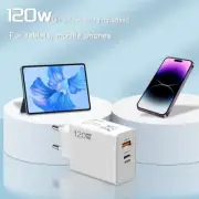 120W GaN USB Type-C Charger PD Quick Charge 3.0 Fast Charging Adapter