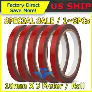 1-6X Auto Tape Acrylic Foam Double Sided Mounting Adhesive 3m x 10mm Truck Car