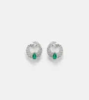 [Yeprem] Yeprem Reign Supreme 18kt white gold earrings with diamonds and emeralds One Size silver