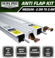 Supa-RV Long Anti Flap Kit Black Deflapper Roll Out Caravan Awning 2.3m - 2.4m