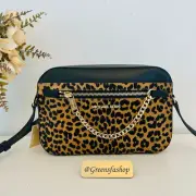 Michael kors purse jet set East West EW chain crossbody bag leopard