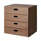 Muji stacking chest 37cm x 28cm x 37cm 4 Drawers Walnut New